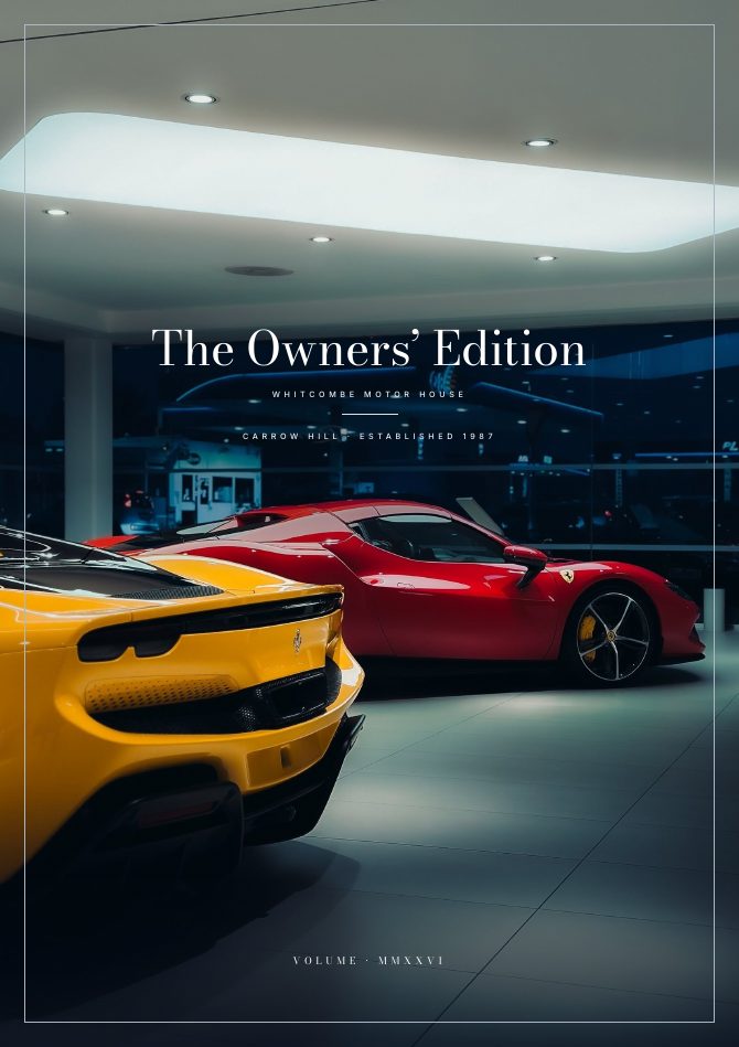 The Owners' Edition cover, a sample produced for Whitcombe Motor House